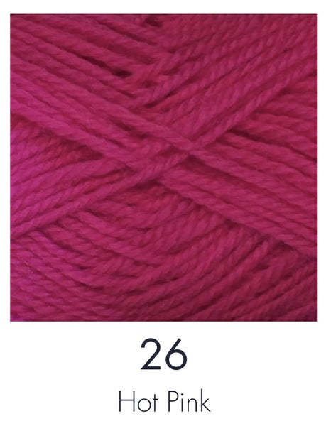 NZ Wool - 8 ply - Red Hut- Hot Pink Carousel 1