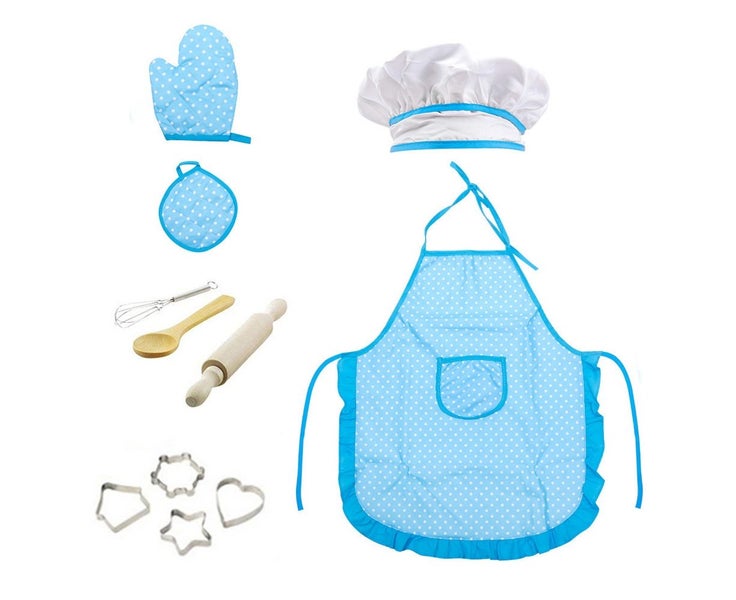 Children's cooking apron set with kitchen cooking accessories, children's k Carousel 2
