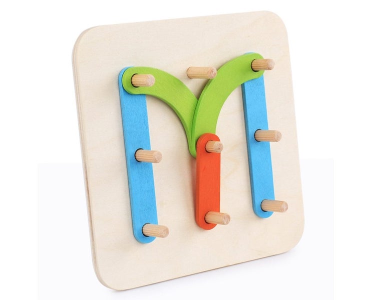 Wooden Letter Number Shape Puzzle Educational Board Game Block Kids Children Toy Carousel 8