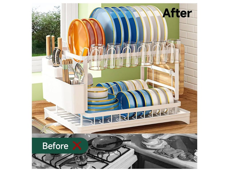 Dish Drying Rack 2 Tier Carousel 2