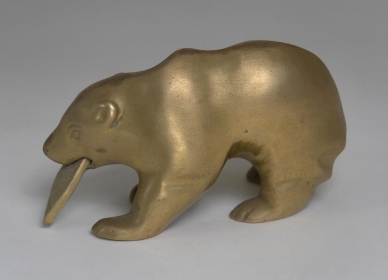 BRASS BEAR WITH SALMON FISH Carousel 2