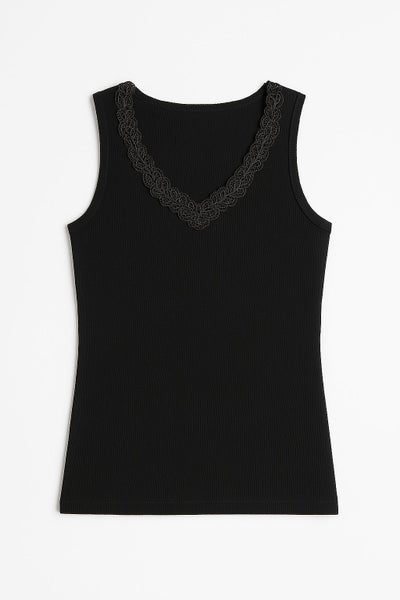 Womens Thermal Cotton Singlet Sleeveless Motif Top Base Layer Underwear in Black Carousel 3