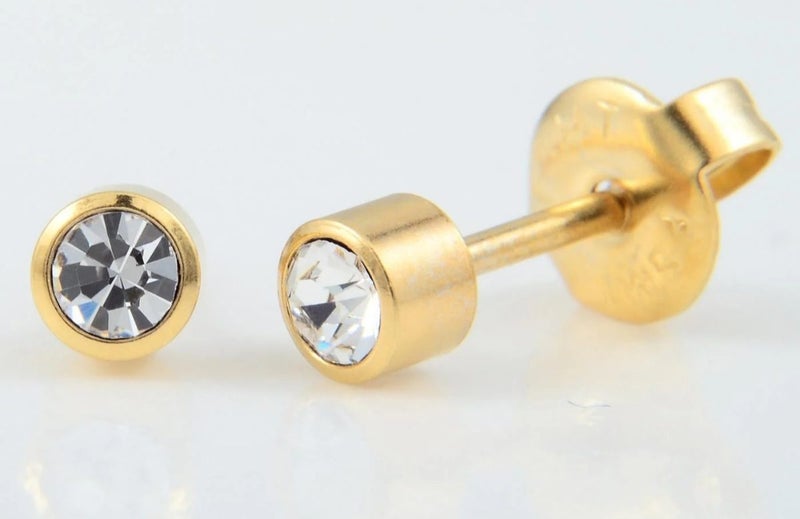 Ear Piercing Unts. Gold/Clear. Carousel 1