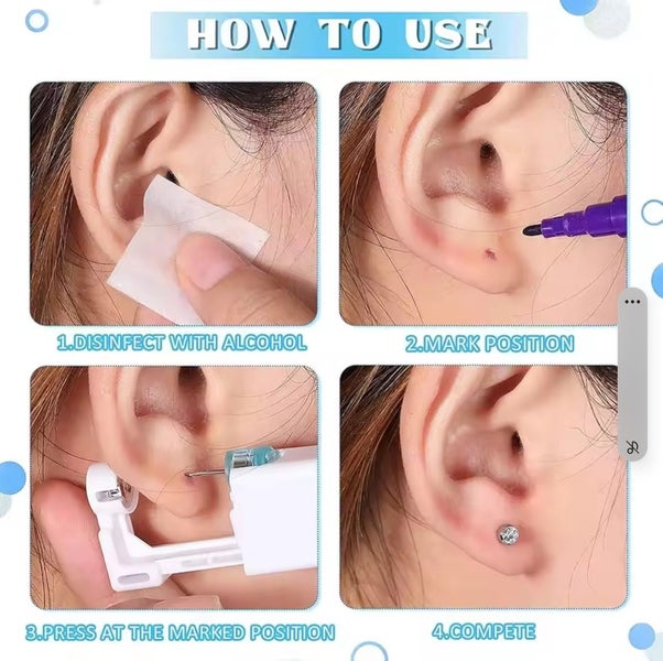 Ear Piercing Unts. Gold/Clear. Carousel 3