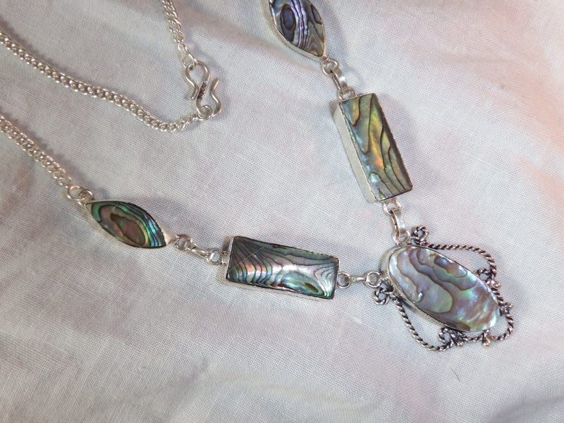 NEW - Natural Paua / Abalone Necklace - #ABN2 Carousel 1