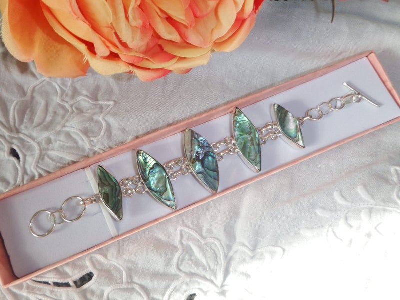 NEW - Stunning Paua / Abalone Bracelet - #ABB2 Carousel 1