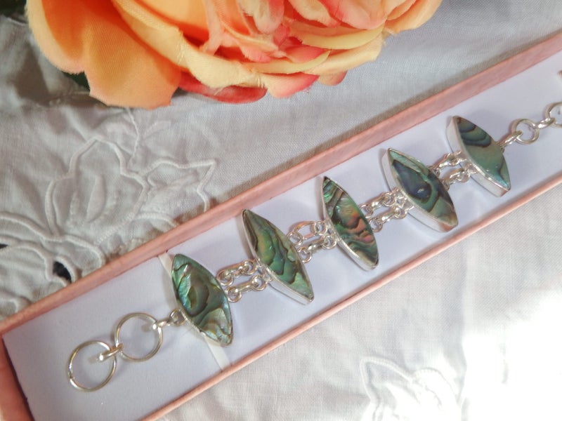 NEW - Stunning Paua / Abalone Bracelet - #ABB3 Carousel 1