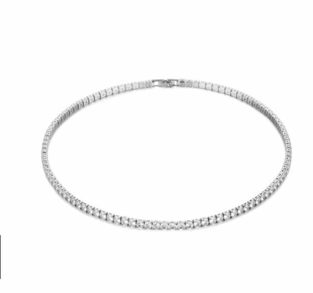 45cms 5A Zircon 4mm Tennis NECKLACE in .925 Sterling Carousel 2