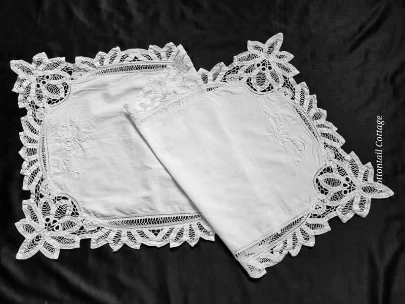 Vintage Cotton Battenburg Lace Table Runner 87cm Carousel 1