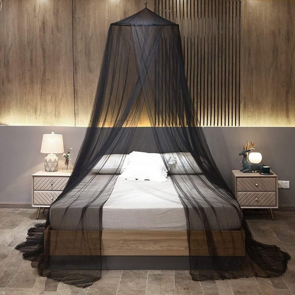 Elosung Black Hanging Princess Bed Canopy Mosquito Net Dome For Dorm Rooms & Bed Carousel 2