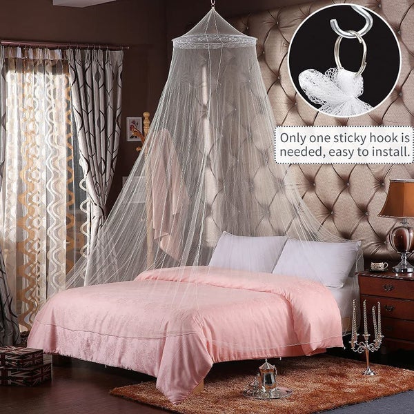 Elosung Black Hanging Princess Bed Canopy Mosquito Net Dome For Dorm Rooms & Bed Carousel 6