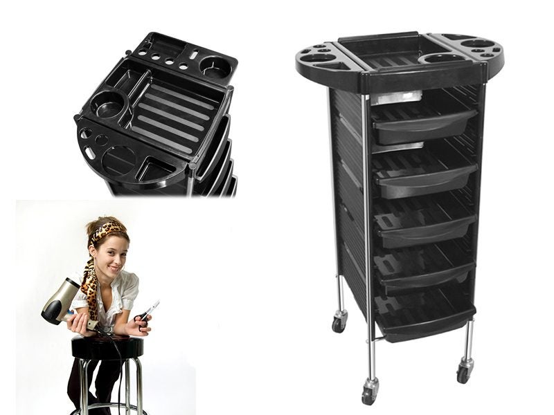 Hairdresser Trolley Work Cart Salon Hairdressing Trolley Carousel 6