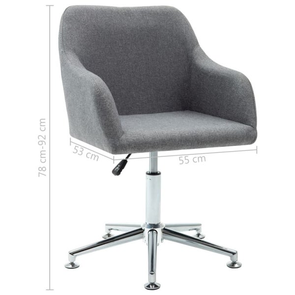 Swivel Dining Chair Light Grey Fabric Xntalk Carousel 2