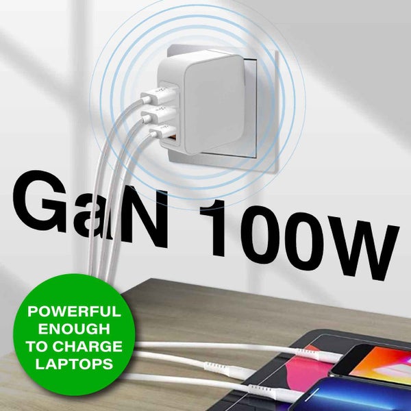 Laser 100W PD GaN Fast Charger with 4-Port USB-C & USB-A Carousel 2