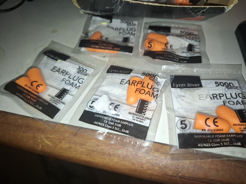 Foam Ear Plugs - Lynn River 5000 Series. 5 packs of 2 (10 plugs/5 pairs) Carousel 1