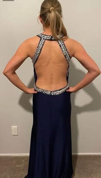 Navy Full Length Ball Dress Carousel 3