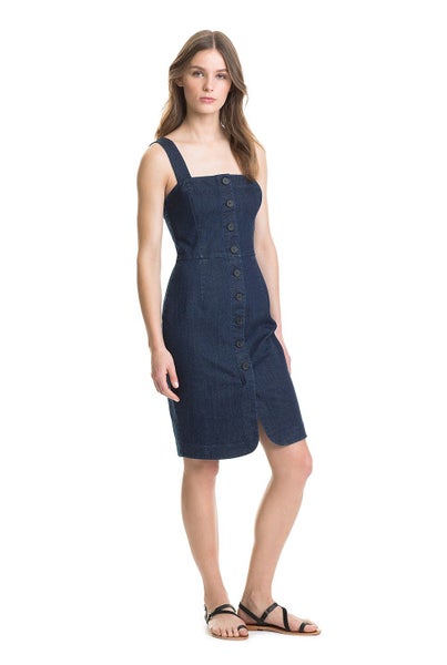 COUNTRY ROAD *Wardrobe Essential Denim Pinafore Button Front Dress* 12 Carousel 2