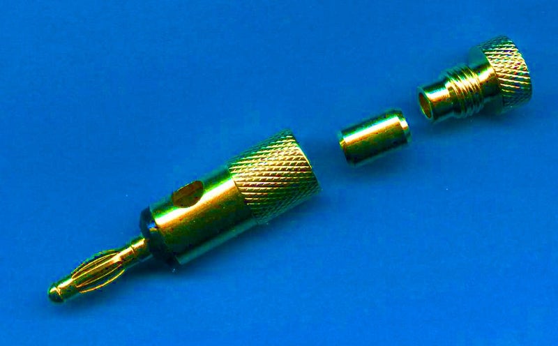 HEAVY DUTY GOLD PLATED METAL BANANA PLUGS x4 (2 of 3) Carousel 1