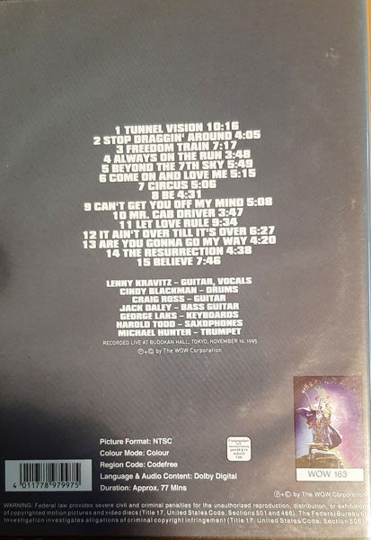 Lenny Kravitz - Live Budokan Tokyo 1995 new concert dvd Carousel 2
