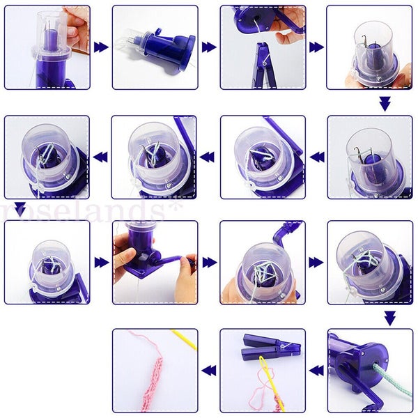 DIY Hand-operated Embellish-Knit Knitting Machine Spool Knitter Weave Tool Carousel 15