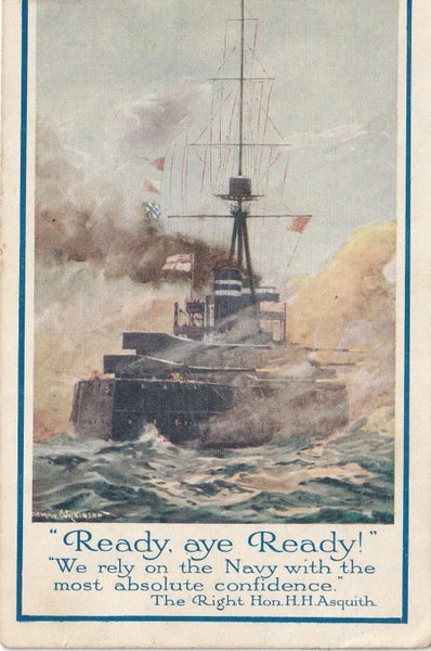 "Ready, aye Ready" (We rely on the Navy) WW1 p/c Carousel 1