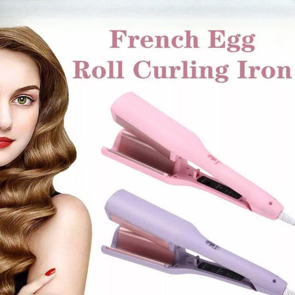 French Egg Roll Wave Curling Iron 32mm Adjustable Temperature Hair Waver Curler Carousel 1