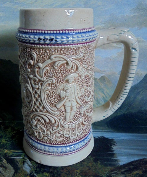 STUNNING GERMAN BEER STEIN HISTRICAL D.R.G.M c1927 Carousel 2