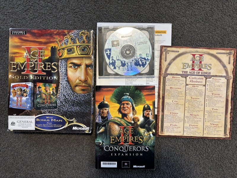 Age of Empires II and The Conquerers Expansion Gold Edition Big Box PC Game Carousel 1