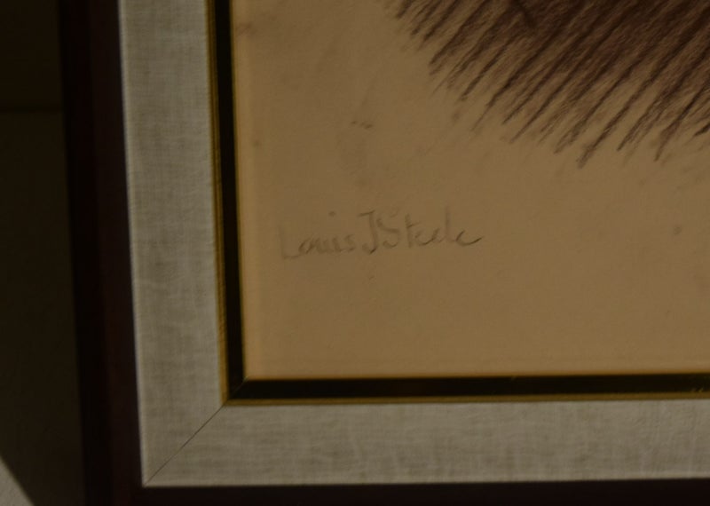 Antique drawing signed Louis J Steele 1867 Carousel 3