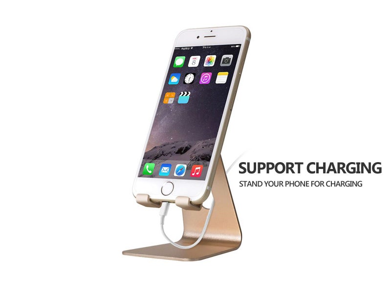 Desktop Phone Holder Aluminum Stand For iPhone, Samsung, Tablet (Gold)63617775901954113