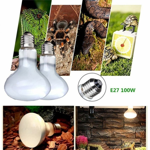 1 Pairs E27 Turtle Reptile Lizard Basking Light Heat Lamp Heater UVB/UVA Bulb Carousel 1