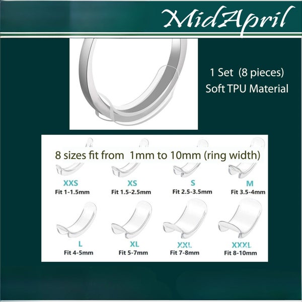 Ring Size Adjuster Invisible Resizer Reducer Set 8 Pieces Carousel 1
