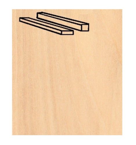 Wooden Ship Kit Fittings - Birch Strip 1.5 x 1.5 x 914mm Carousel 1