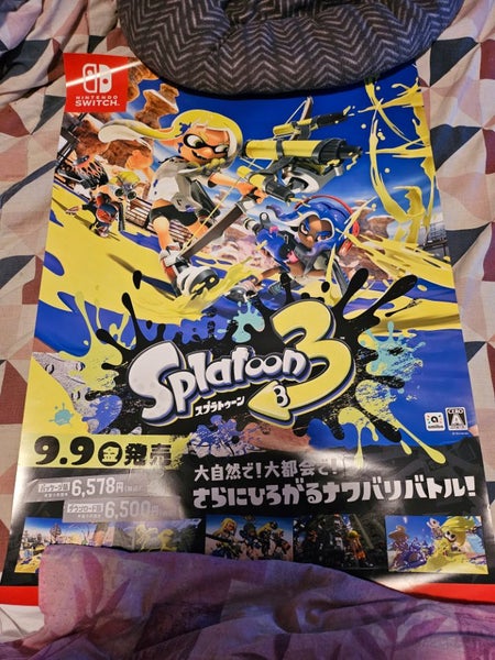 Splatoon 3 RARE Switch 51.5cm x 73cm Japanese Promotional Poster Carousel 1