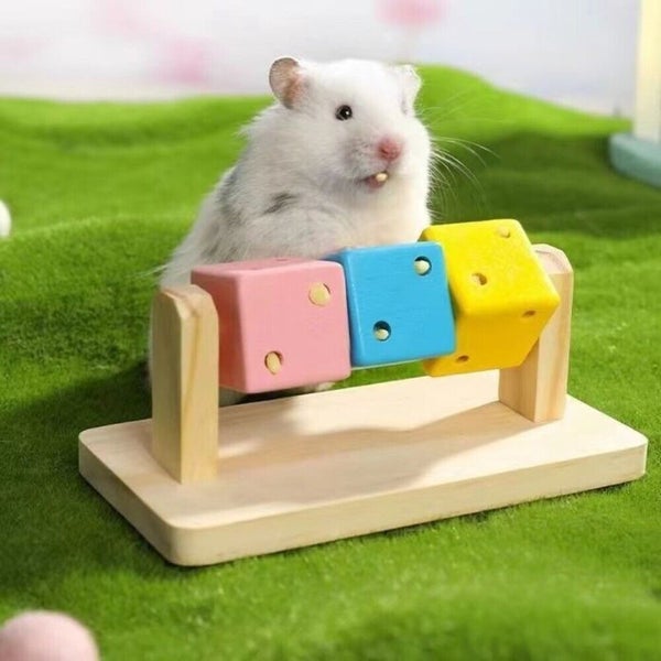Boredom Relief Animal Chewing Toy Wooden Hamsters Training Toys for Small Pet Carousel 1