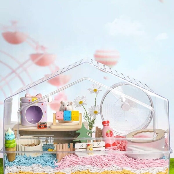 Boredom Relief Animal Chewing Toy Wooden Hamsters Training Toys for Small Pet Carousel 7