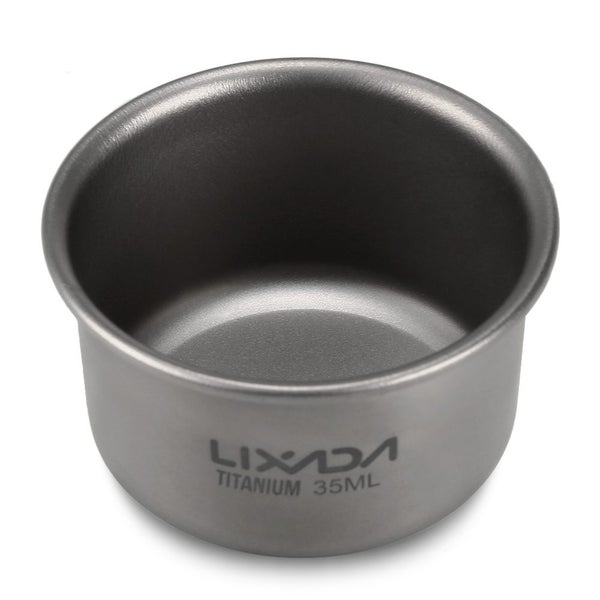 1/3pcs Lixada 35ml Mini Titanium Tea Cup Home Office Outdoor Camping Carousel 1