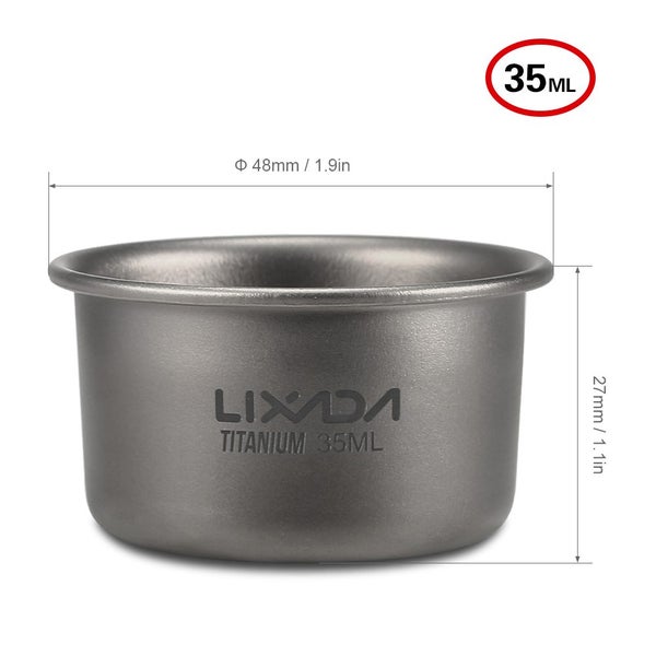 1/3pcs Lixada 35ml Mini Titanium Tea Cup Home Office Outdoor Camping Carousel 7