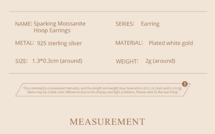 3mm Moissanite Hoop Earrings in 14K/925 Carousel 8