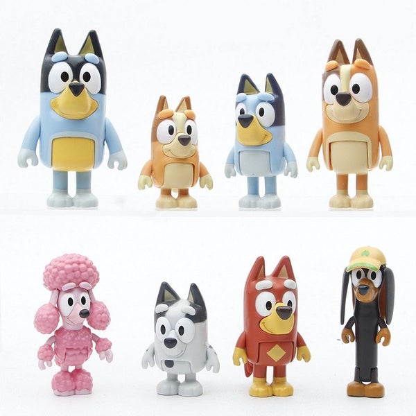 Bluey Family and Friends 2.5 inch Action Figure Set, 8 Pieces Carousel 1