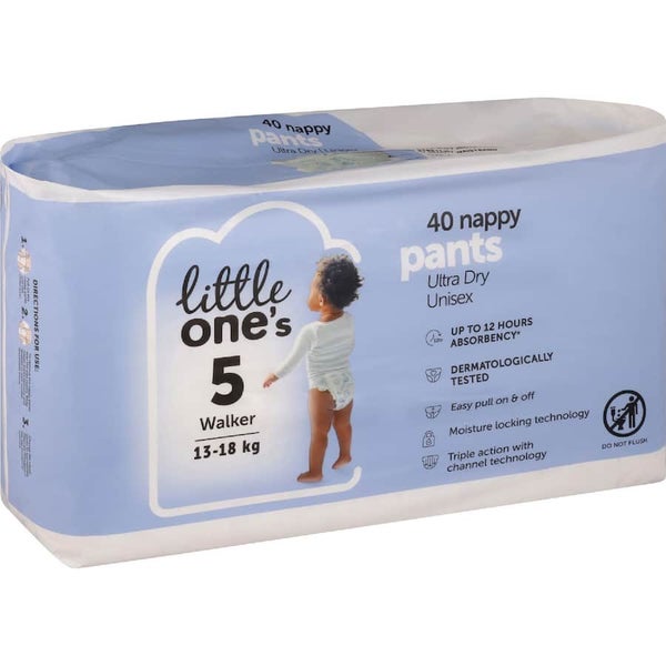 Little One's Bulk Nappy Pants Walker Boys & Girls 13-18kg Size 5 Carousel 1
