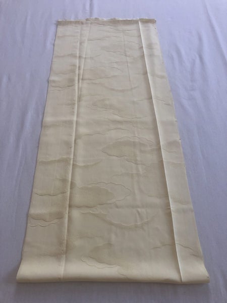 Vintage Yellow Cloud Silk Japanese Fabric Piece Kimono Panel Carousel 2