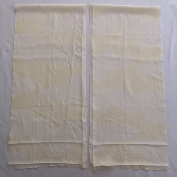 Vintage Japanese Silk Fabric Pieces X2 Yellow Cloud Kimono Panels Carousel 2