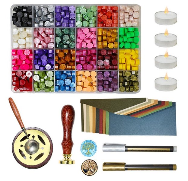 Wax Seal Stamp Set (24 colours) with Envelopes Carousel 1