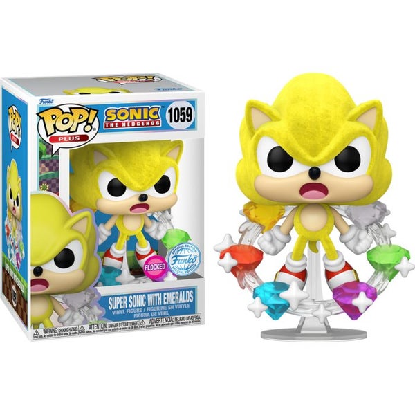Super Sonic With Emeralds Flocked Pop! Vinyl #1059 Carousel 1