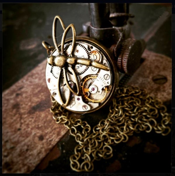 The Brass Dragonfly, A unique steampunk inspired pendant Carousel 2