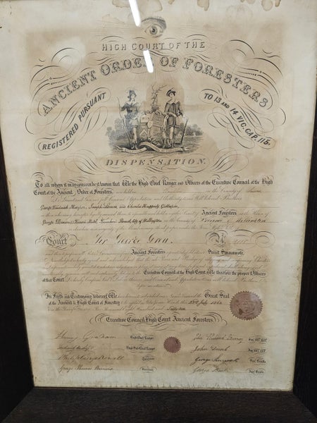 1862 Dispensation by order of The High Court Of The Ancient Forresters. Carousel 2