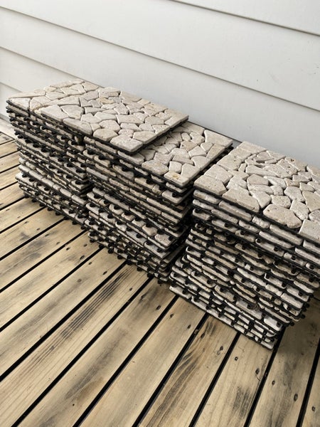 Stone Decking Tiles x 52 tiles clip together or can grout Carousel 1
