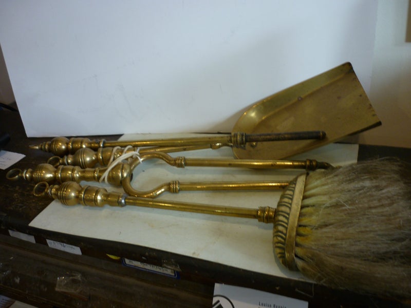BRASS FIRESIDE TOOLS X 4 . HEAVY DUTY Carousel 5