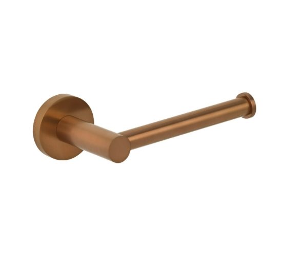 Toilet Roll Holder BRUSHED ROSE GOLD Round $45 Carousel 1